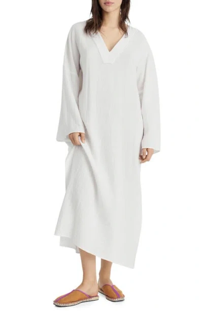 Shop Mango Oversize Pyjama Cotton Gauze Caftan In White