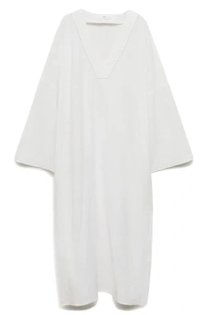 Mango Oversize Pyjama Cotton Gauze Caftan In White