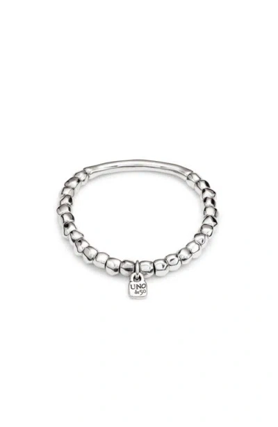 Unode50 Sterling Silver-plated Bracelet With Tubular Piece In Silver