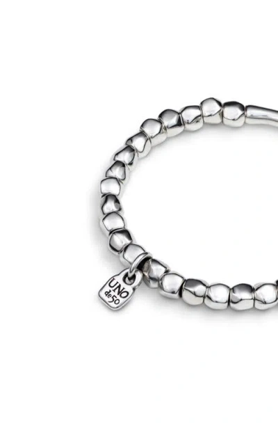 Unode50 Sterling Silver-plated Bracelet With Tubular Piece In Silver