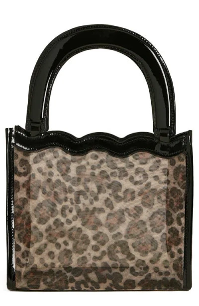 Reformation Emma Mini Top Handle Bag In Leopard Mesh