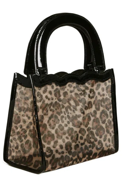 Reformation Emma Mini Top Handle Bag In Leopard Mesh