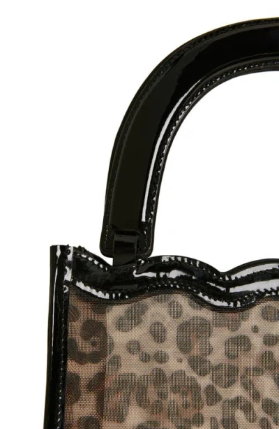 Reformation Emma Mini Top Handle Bag In Leopard Mesh