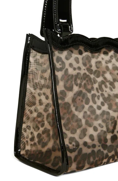 Reformation Emma Mini Top Handle Bag In Leopard Mesh