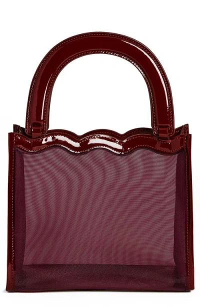 Reformation Emma Mini Top Handle Bag In Ruby Mesh