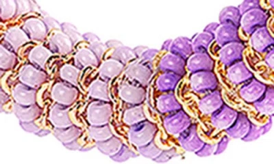 Deepa Gurnani Misia Two-tone Hoop Earrings In Multi Lavender
