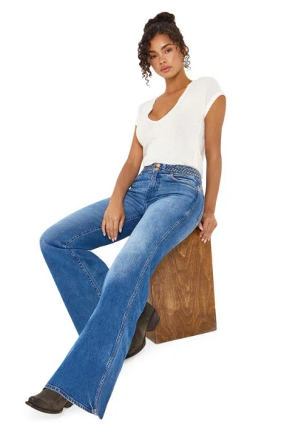 WRANGLER WRANGLER BRAIDED WAIST FLARE JEANS 
