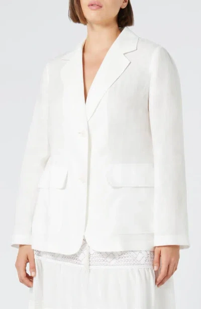 Shop Marina Rinaldi Tonale Linen Blazer In Ivory