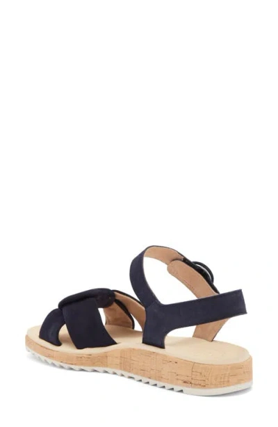 Paul Green Trento Ankle Strap Platform Sandal In Blue Suede
