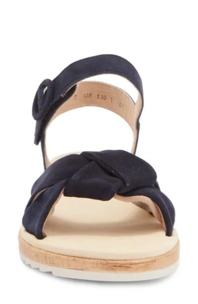 Paul Green Trento Ankle Strap Platform Sandal In Blue Suede