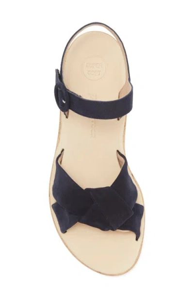 Paul Green Trento Ankle Strap Platform Sandal In Blue Suede