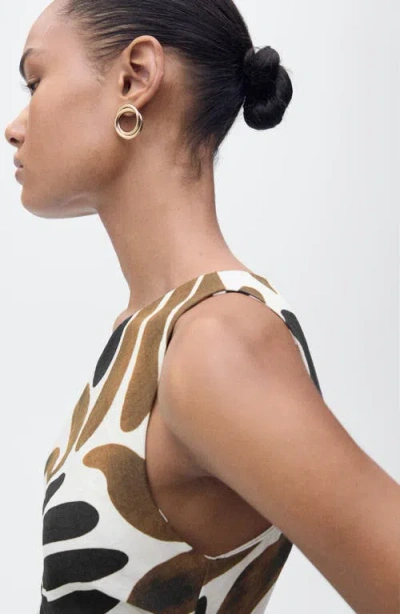 Mango Nata One-shoulder Midi Dress In Brown