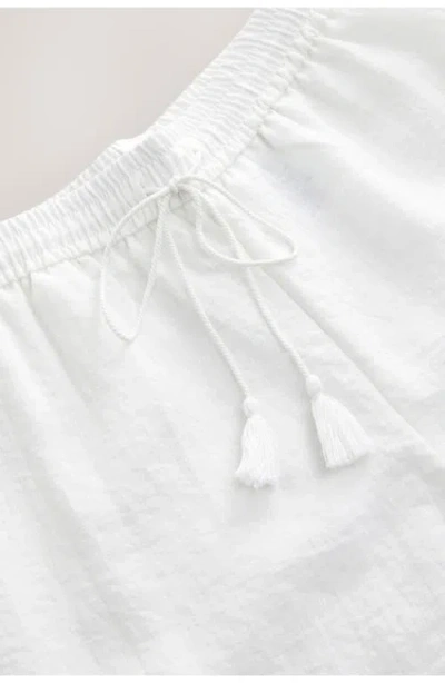 Next Crinkled Tie Waist Wide Leg Pants In White
