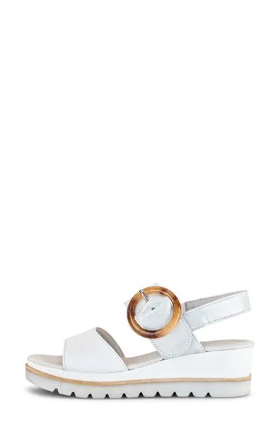 Gabor Strappy Wedge Sandal In White/ice