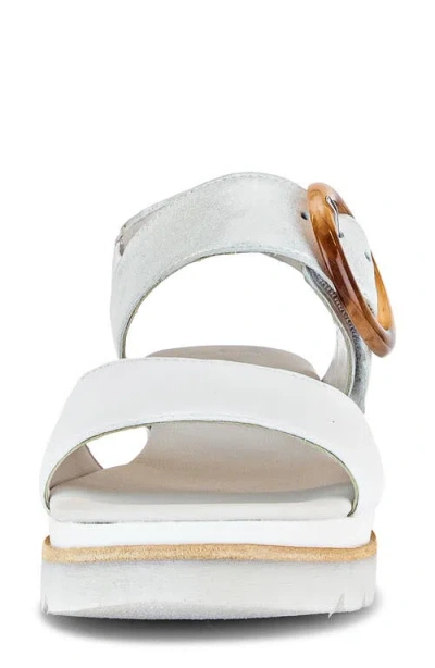 Gabor Strappy Wedge Sandal In White/ice