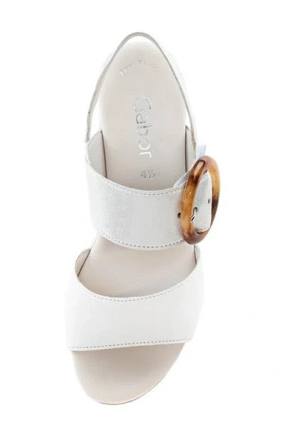 Gabor Strappy Wedge Sandal In White/ice