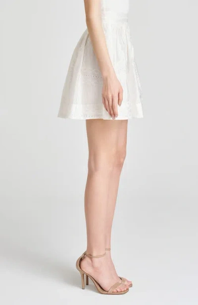 Wayf Rosalie Embroidered Miniskirt In Eggshell