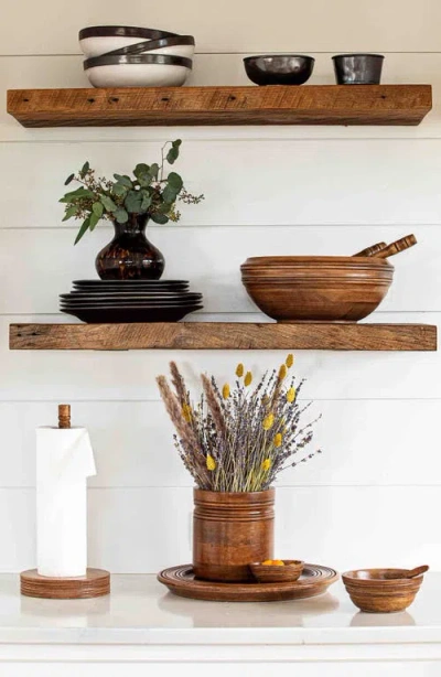 Juliska Bilbao Wood Paper Towel Holder In Brown