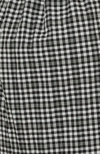 The Standard Stitch The Flounce Smocked Midi Dress In Black Checkerd
