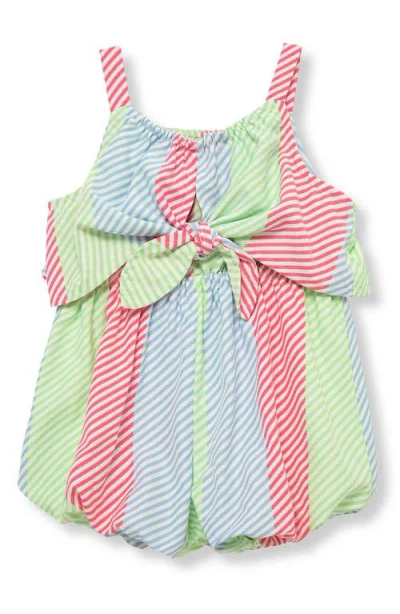 Habitual Kids Stripe Bow Accent Bubble Romper In Stripe Multi