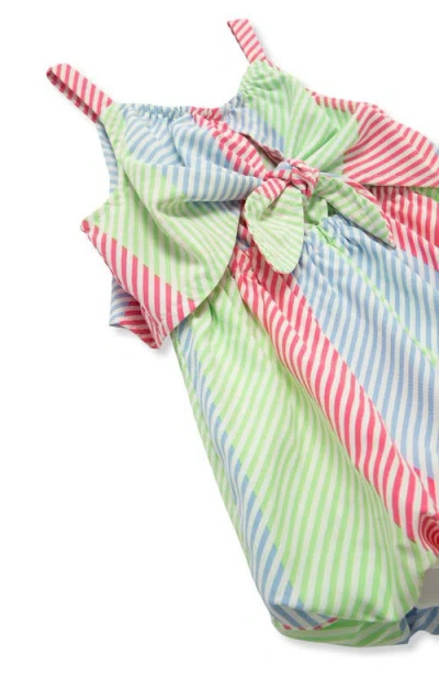 Habitual Kids Stripe Bow Accent Bubble Romper In Stripe Multi