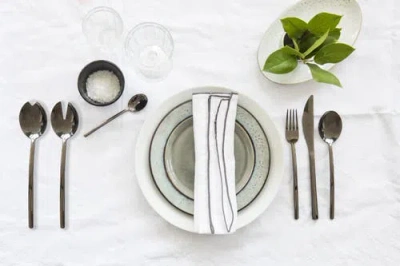 Mepra Due Salad Serving Set In Black Gold