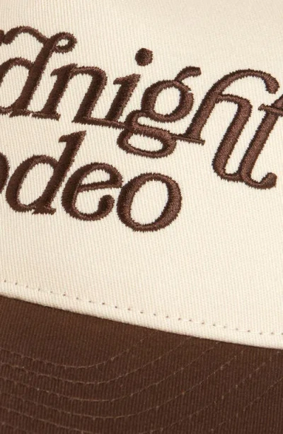 Midnight Rodeo Crown Classic Logo Baseball Cap In Cream And Brown