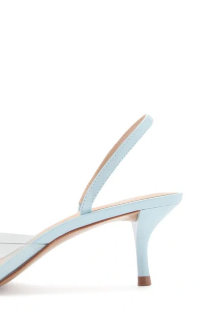 Mango Heeled Shoes With Vinyl Panel Blue In Blue
