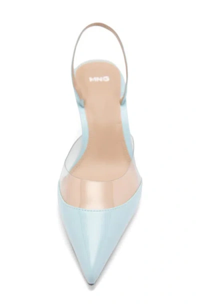 Mango Heeled Shoes With Vinyl Panel Blue In Blue