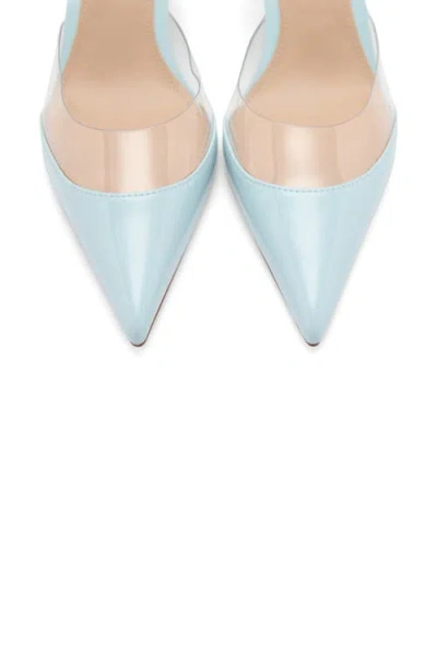 Mango Heeled Shoes With Vinyl Panel Blue In Blue