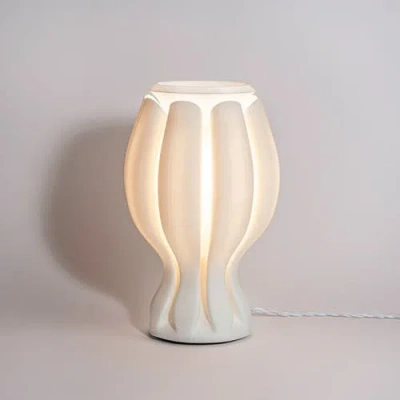 Jonathan Y Flower 13" Tropical Coastal Plant-based Pla 3d Printed Dimmable Led Table Lamp In White