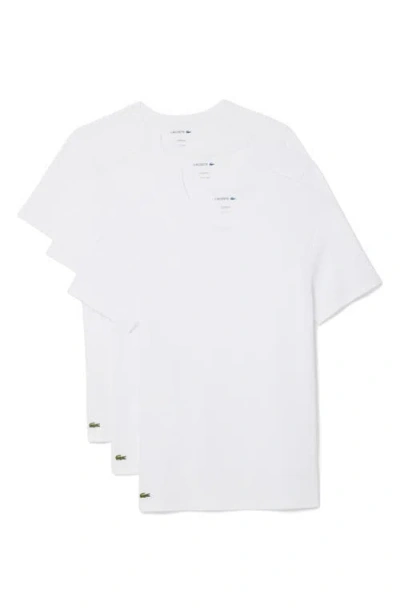 Lacoste 3-pack Cotton Crewneck T-shirts In White