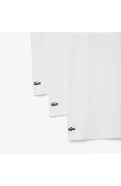 Lacoste 3-pack Cotton Crewneck T-shirts In White