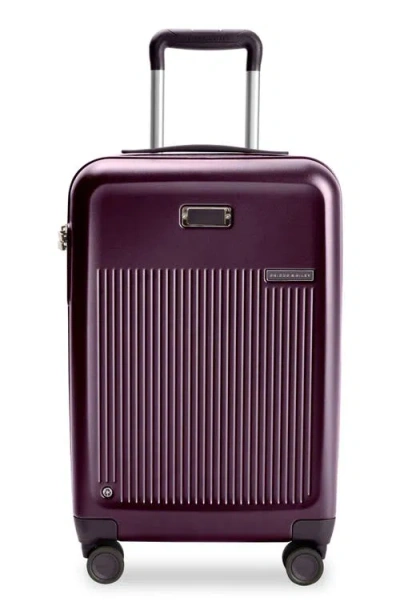Briggs & Riley Sympatico 3.0 Essential Carry On Expandable Spinner Suitcase In Plum