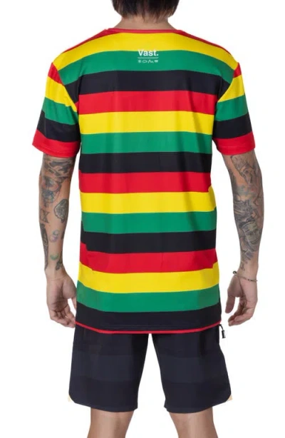 Vast Stripe Aqua Terra Performance T-shirt In Red Multi