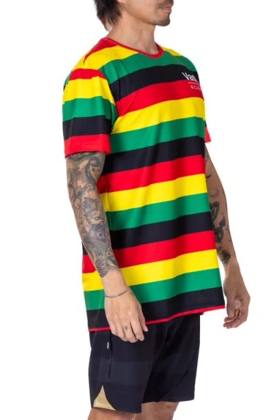 Vast Stripe Aqua Terra Performance T-shirt In Red Multi