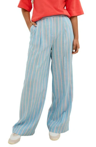Next Stripe Wide Leg Pants In Blue
