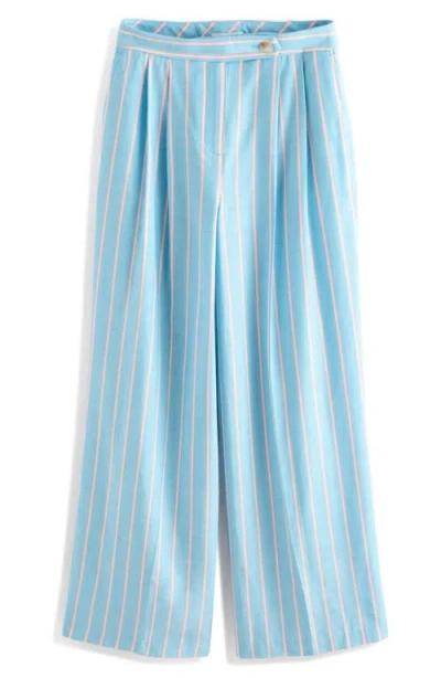 Next Stripe Wide Leg Pants In Blue