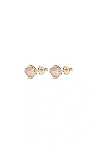 Unode50 18k Gold Plated Metal Alloy Earring With Small Faceted Crystal In Gold