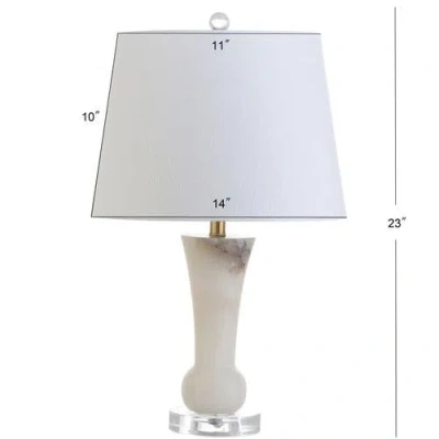Jonathan Y Eliza 23" Alabaster Led Table Lamp, Crystal Base In Alabaster