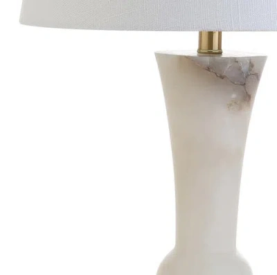 Jonathan Y Eliza 23" Alabaster Led Table Lamp, Crystal Base In Alabaster