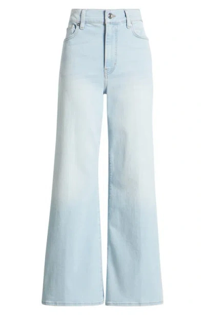 Shop Frame Le Palazzo High Waist Crop Wide Leg Jeans In Float