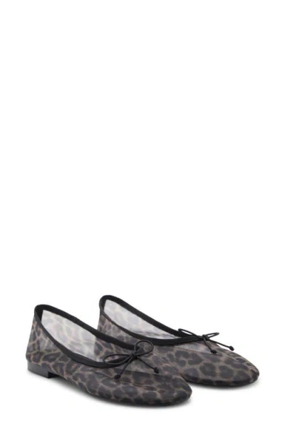 MANGO MANGO ANIMAL PRINT MESH BALLERINA FLAT 