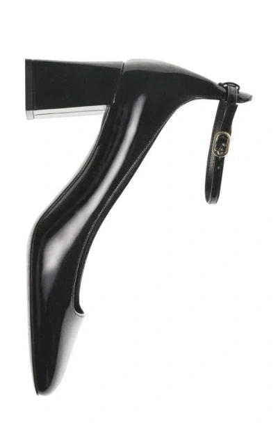 Mango Ankle Strap Pump In Black
