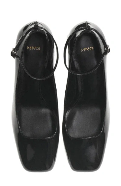 Mango Ankle Strap Pump In Black