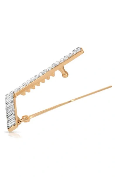 Ettika Crystal Chevron Barrette In Gold