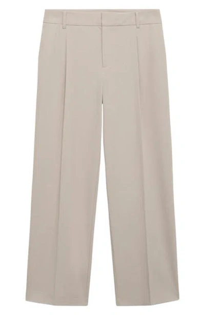 Mango Pleated Straight Leg Pants In Neutral