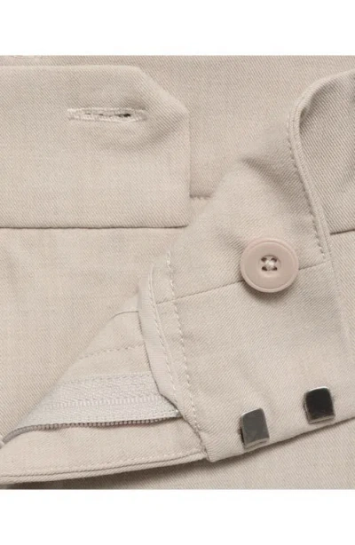 Mango Pleated Straight Leg Pants In Neutral