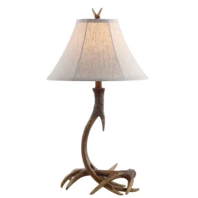 Jonathan Y Antler 27.5" Rustic Resin Led Table Lamp In Brown