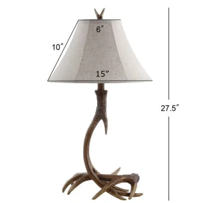 Jonathan Y Antler 27.5" Rustic Resin Led Table Lamp In Brown